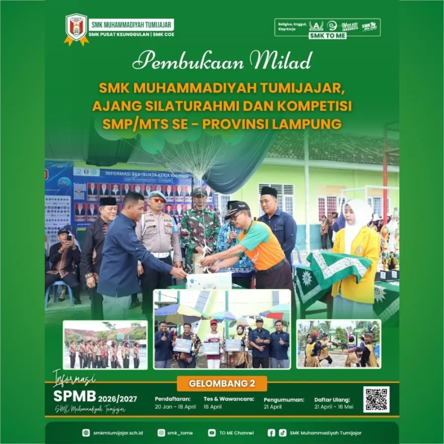 Pembukaan Milad SMK Muhammadiyah Tumijajar, Ajang Silaturahmi dan Kompetisi SMP/MTs se-Provinsi Lampung