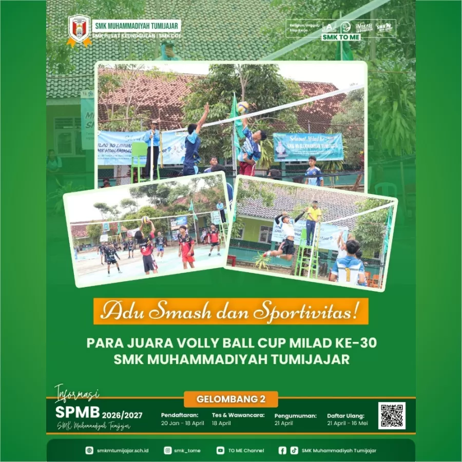 Adu Smash dan Sportivitas! Ini Para Juara Volly Ball Cup Milad ke-30 SMK Muhammadiyah Tumijajar